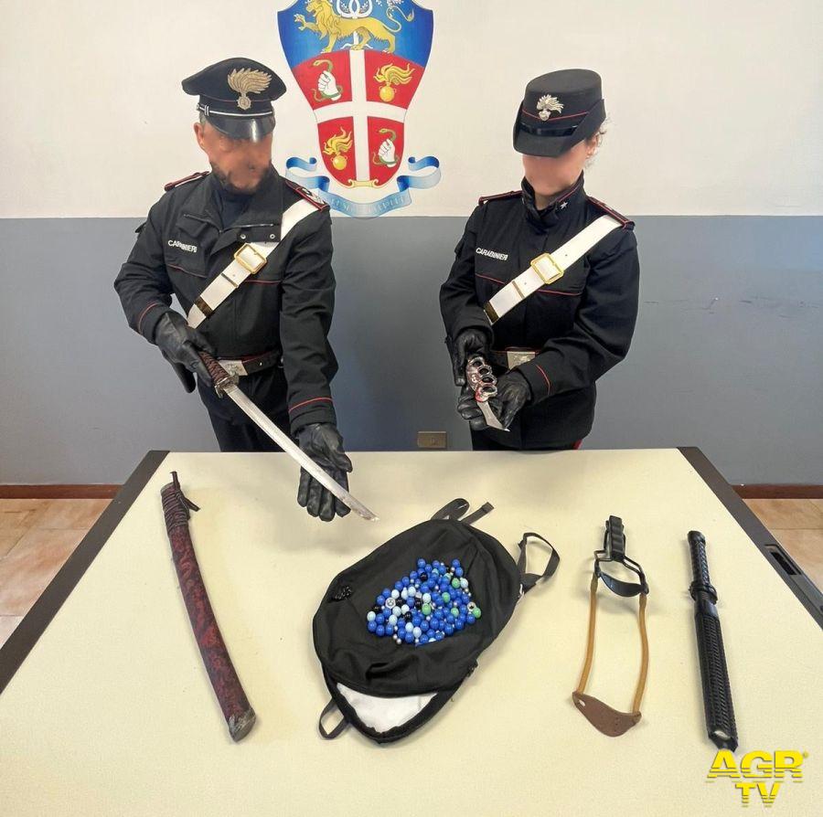 Carabinieri le armi sequestrata sulla Cassia