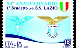 Filatelia, emesso un francobollo dedicato al primo scudetto della Lazio, nel 50° anniversario