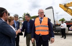 Roma lavori fognatura XV Municipio sopralluogo sindaco Gualtieri