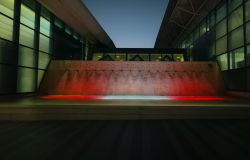 La Fontana del Leonardo Da Vinci illuminata dal tricolore per i 160 anni di storia della CRI