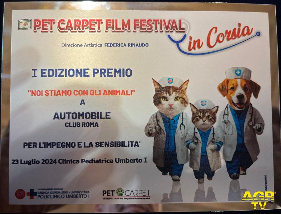 Noi stiamo con gli animali premio AC Roma