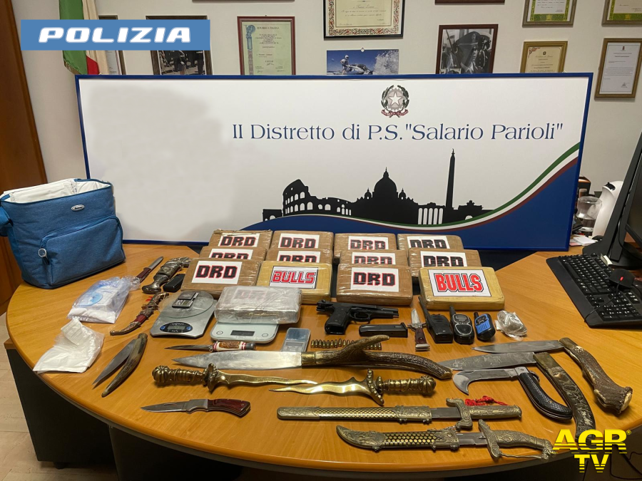 Polizia la droga e le armi sequestrate