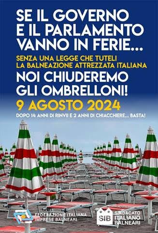 Ombrelloni chiusi il 9 agosto locandina