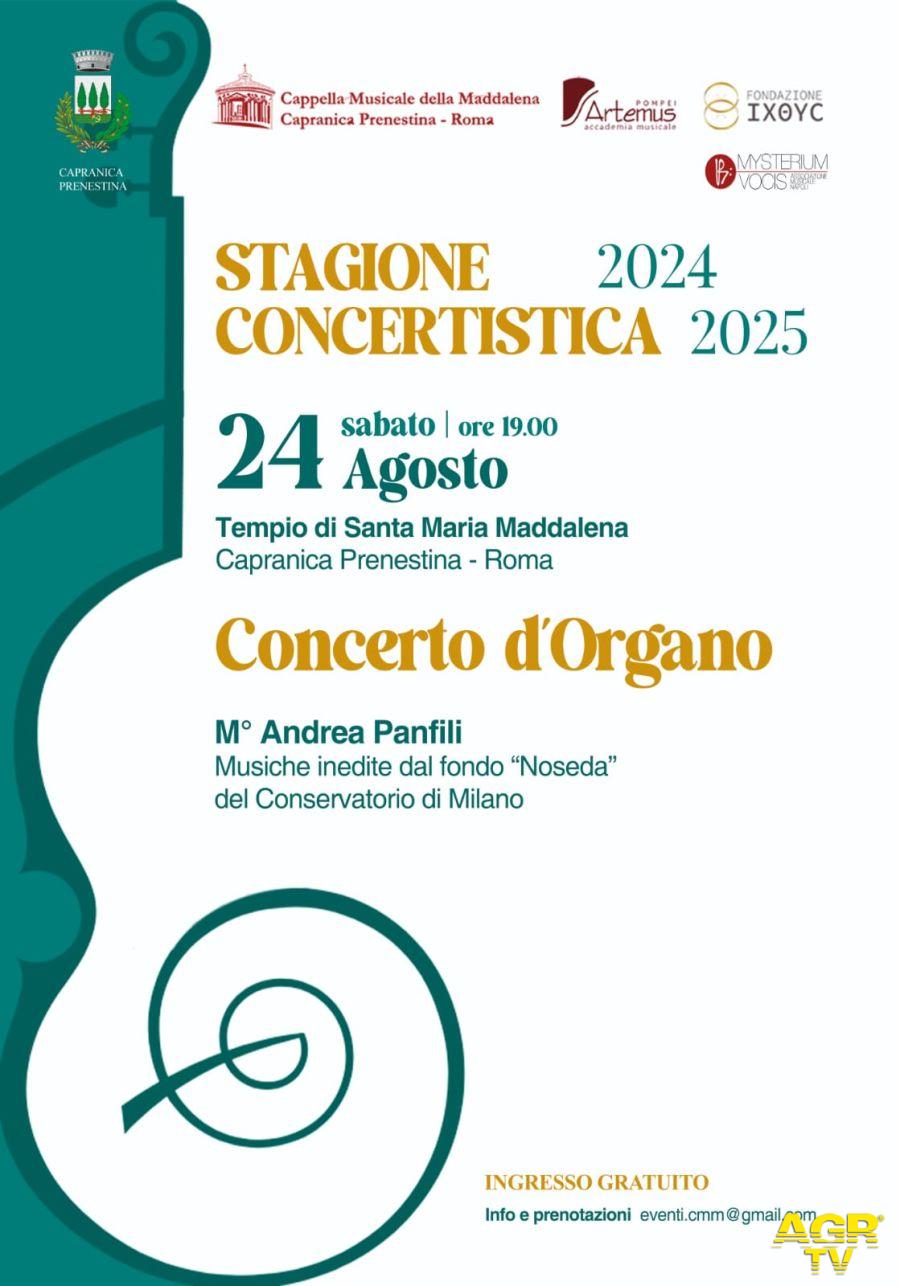 Capranica concerto d'Organo locandina