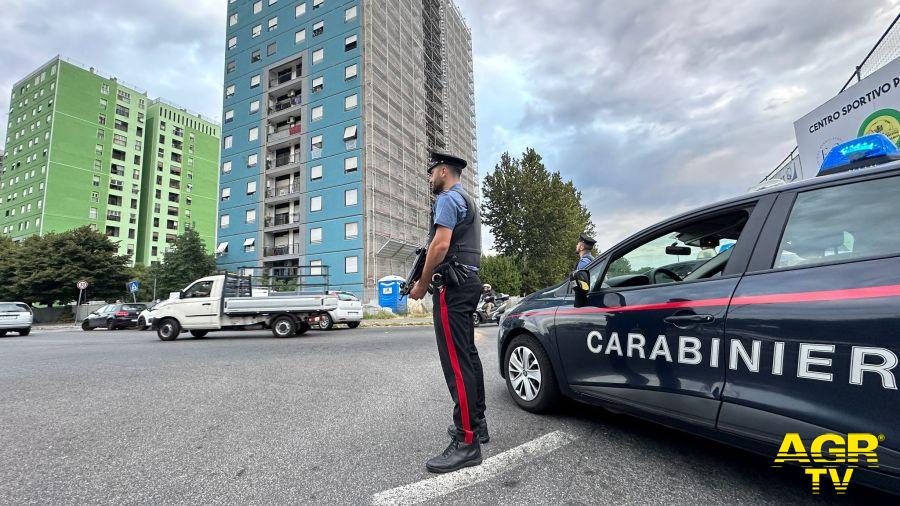 Carabinieri posto di controllo a Tor Bella Monaca