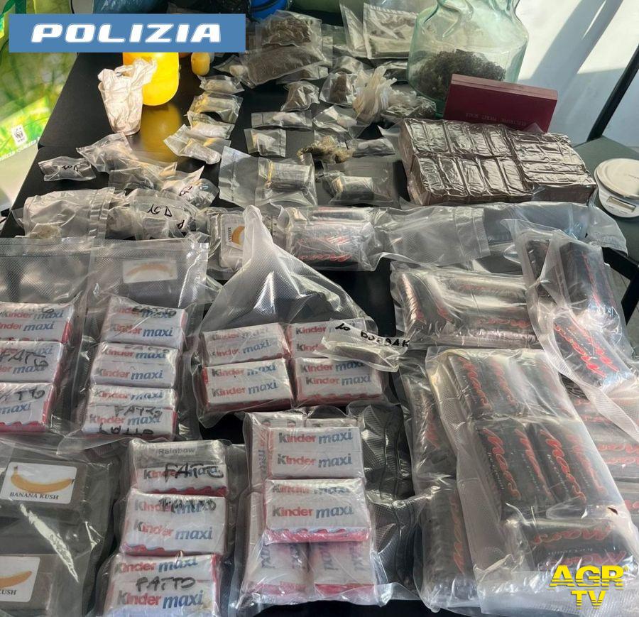 Polizia Anzio la droga sequestrata