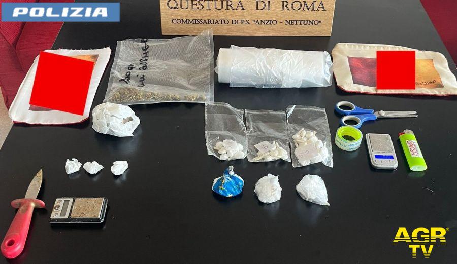 Polizia Anzio la droga sequestrata