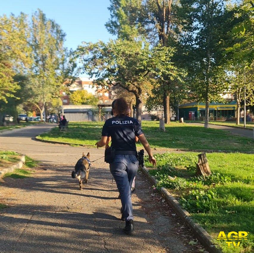 Polizia controlli antidroga nei parchi pubblici