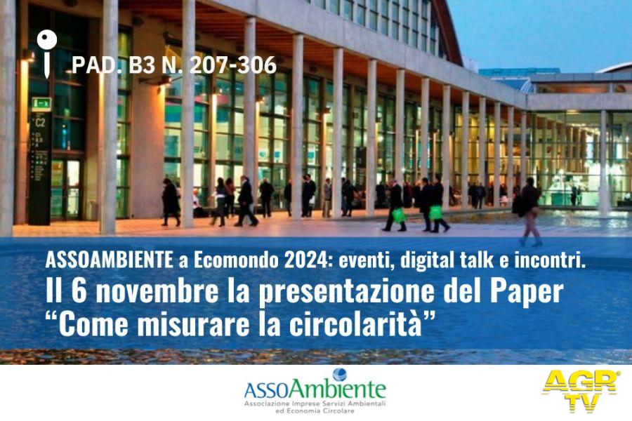 Assoambiente ad Ecomondo,eventi,digital talk, incontri. Il 6 novembre presentazione del Paper “Come misurare la circolarità”