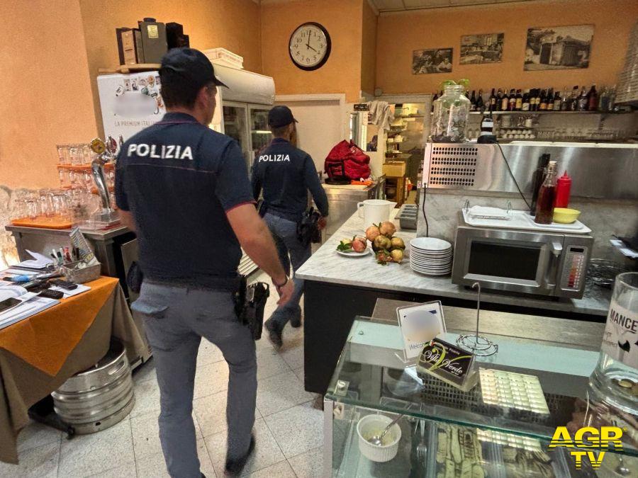 Roma, servizi ad "alto impatto" della Polizia in diversi quartieri, sanzionati per 30 mila euro gli esercizi commerciali controllati