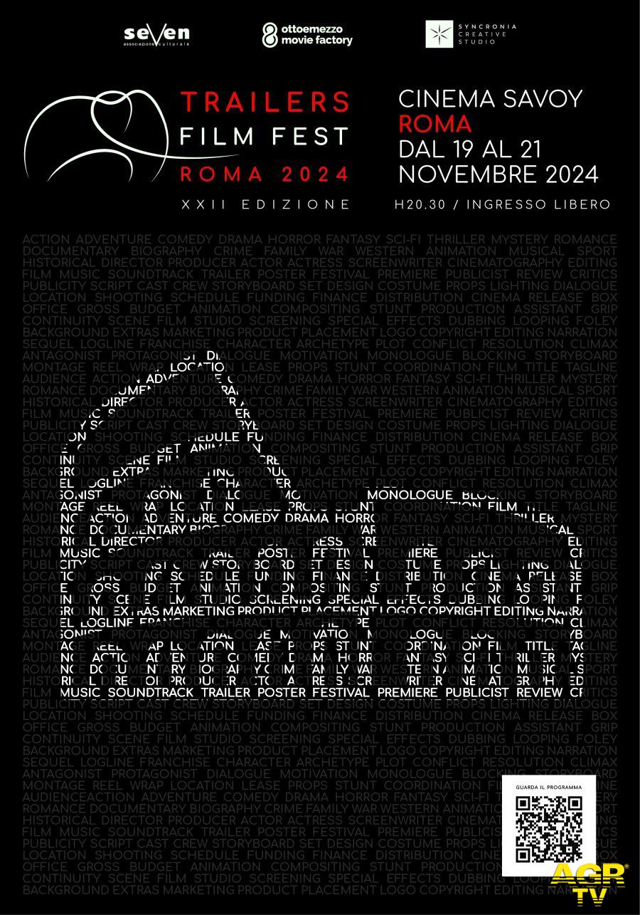 XXII Trailers FilmFest 2024, dal 19 al 21 novembre a Roma