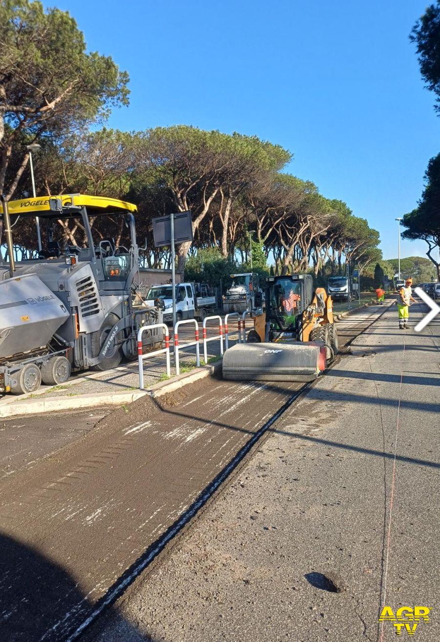 Lavori in via dei Romagnoli ad Ostia