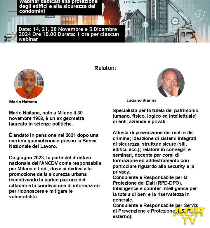 Webinar dedicati alla protezione degli edifici e alla sicurezza dei condomini