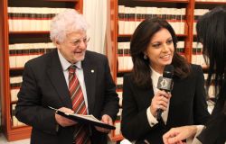 Premio Riccardo Bramante: Nella foto, il Presidente della Commissione giornalisti del Premio,Tommaso Polidoro, la Presidente del Premio, Ester Campese e la Caporedattrice e Conduttrice di SkyTg24