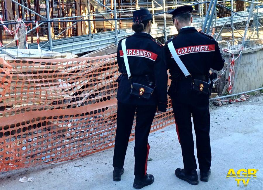 Carabinieri sequestrato cantiere edile roma Nord