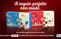 Il 15, 21 e 22 dicembre tornano nelle piazze italiane i Nuovi cuori di cioccolato della Fondazione Telethon