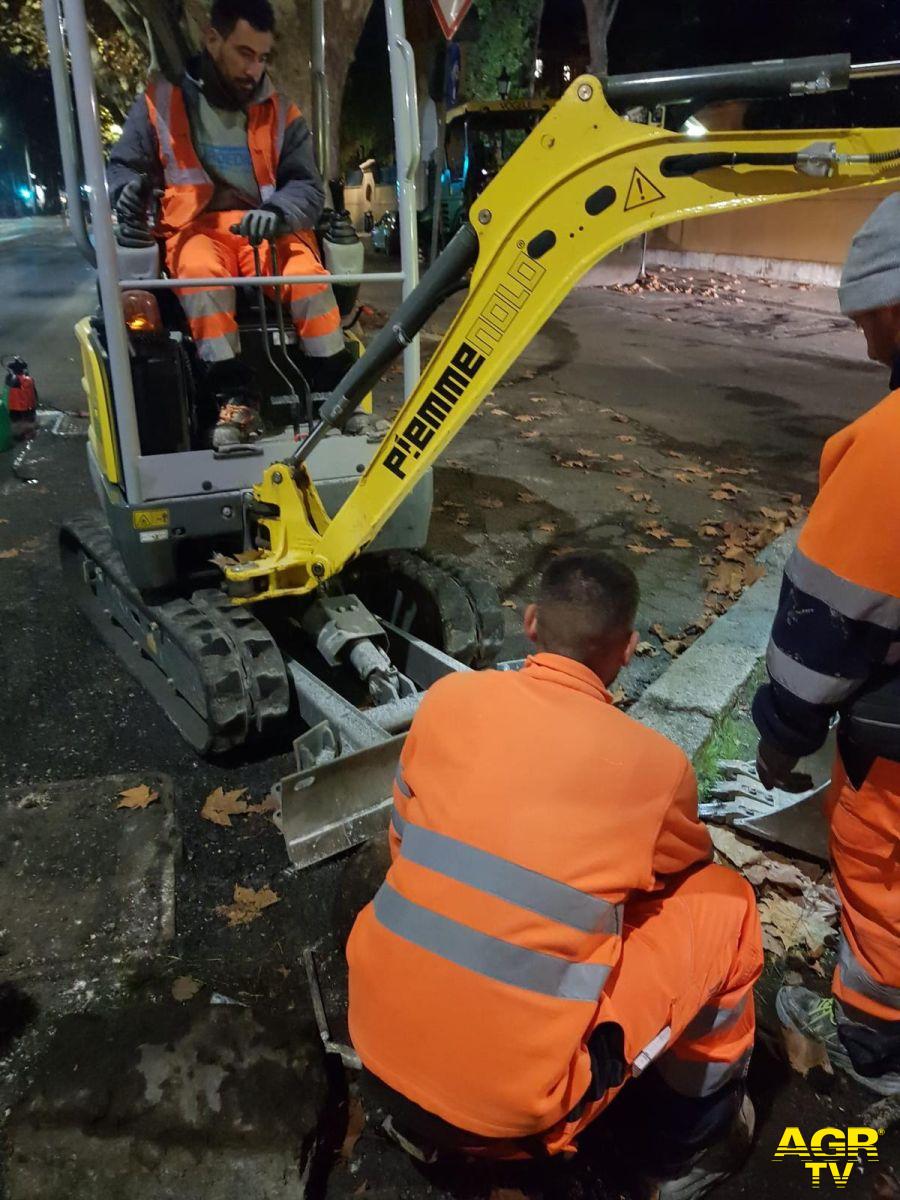 Lavori notturni in viale delle Milizie