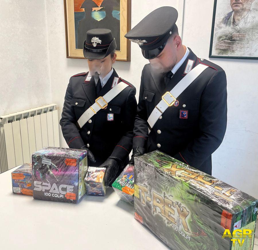 Carabinieri Anzio i fuochi artificiali sequestrati