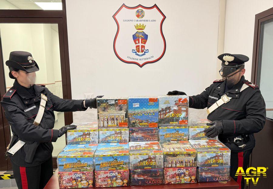 Carabinieri sequestro fuochi artificiali Cassia