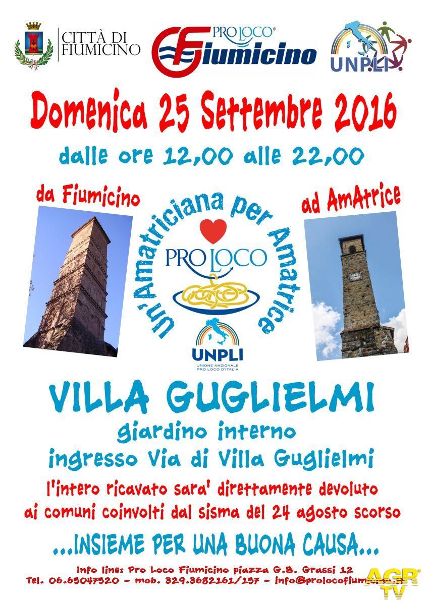 Fiumicino, Amatriciana a villa Guglielmi