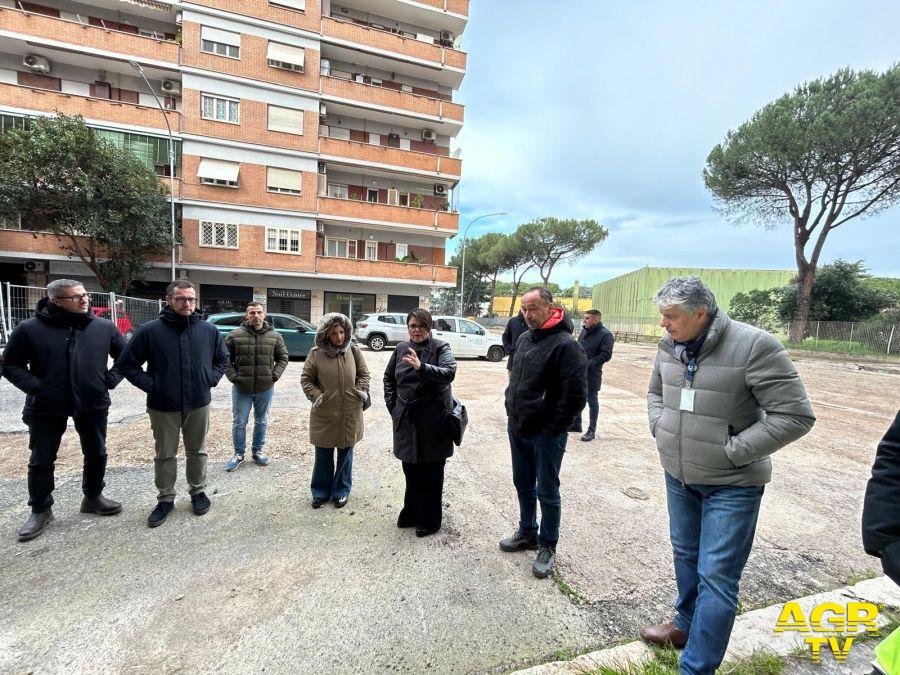 Roma via Sestioi Menas il sorpalluogo odierno per la consegna del cantiere