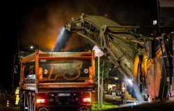 Lavori notturni sopralluogo viale Tirreno