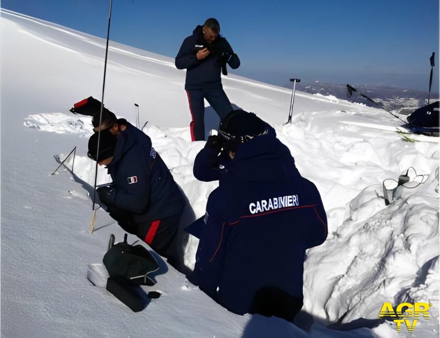 Carabinieri Meteomont rilievi sulla neve