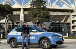 Polizia allo stadio Olimpico