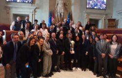 Calcio, premiata in Campidoglio l'A.S. Roma femminile dopo la vittoria della Supercoppa italiana