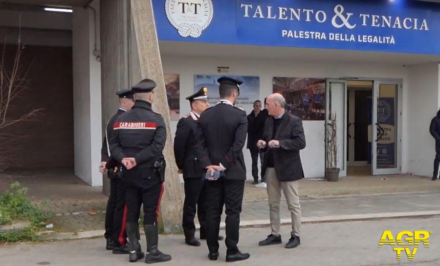 Carabinieri intervenuti ad Ostia  presso la palestra della legalità