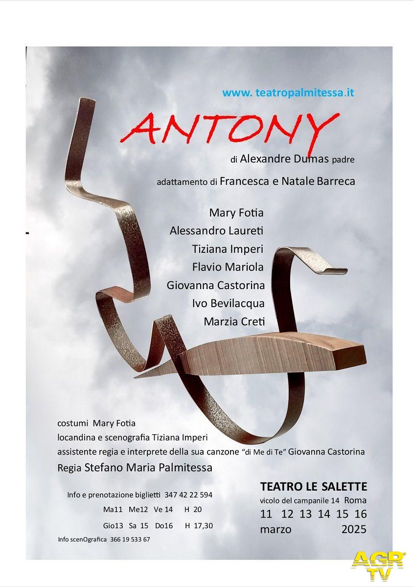 Roma, al teatro Le Salette, lo spettacolo "Antony" di Alessandro Dumas