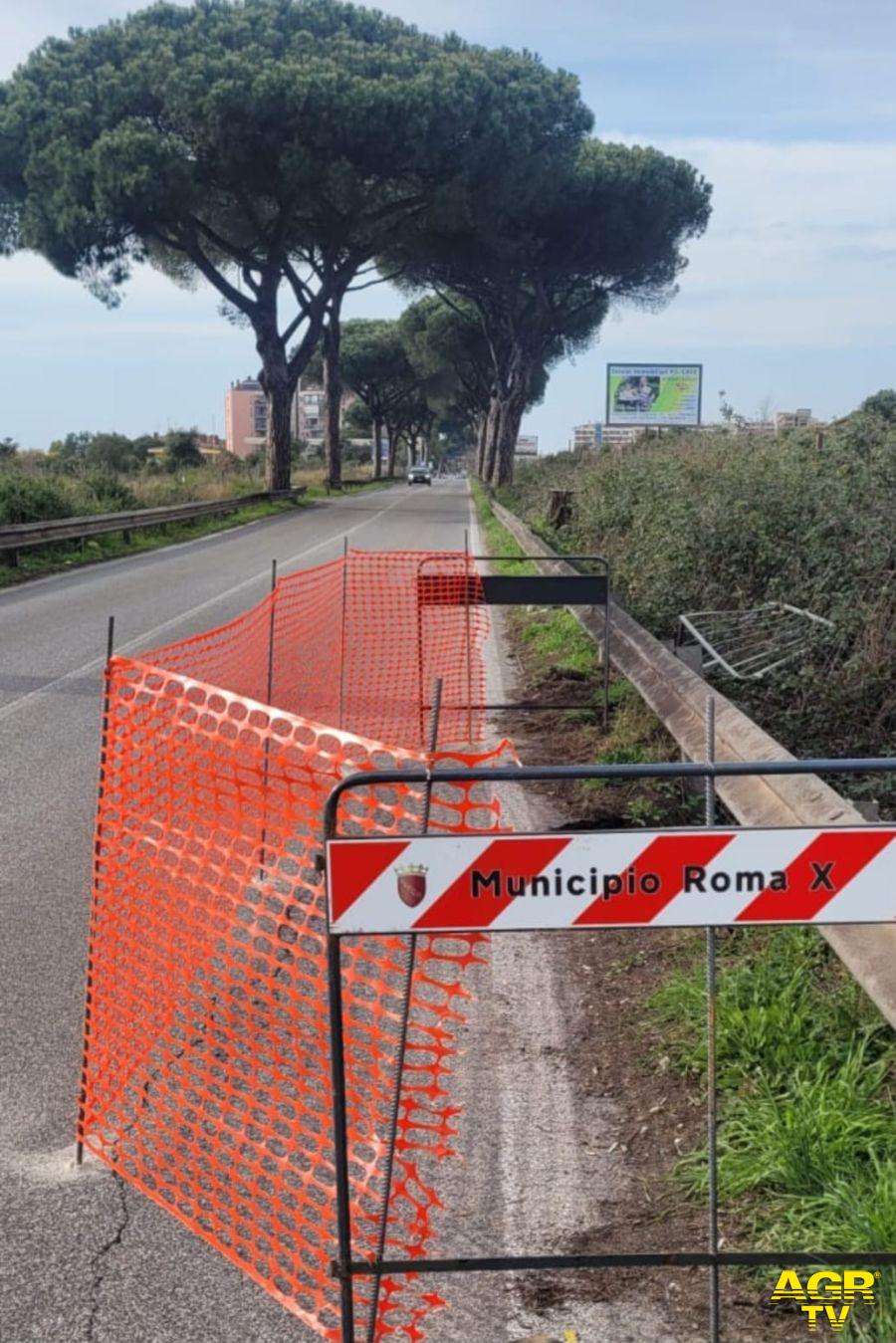 X Municipio, cedimento di via di Acilia, i lavori di sistemazione dell' asfalto partiranno il 10 marzo