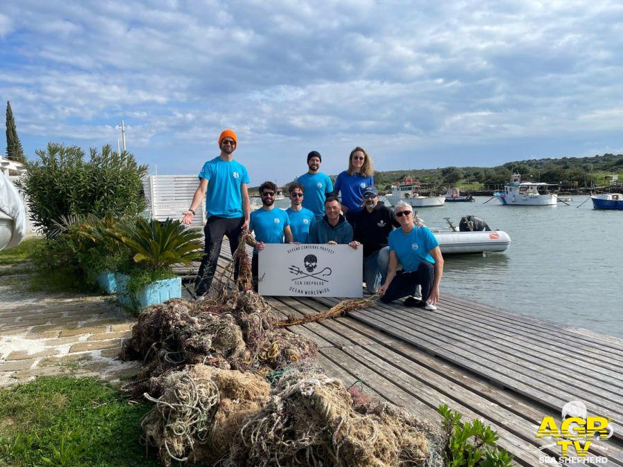 Siracusa, recuperati da Sea Shepard 500 metri di reti fantasma ad Ognina