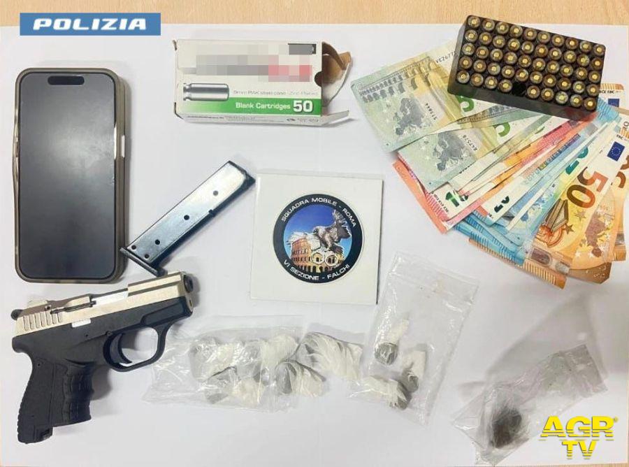 Polizia droga e pistola sequestrata dalla Squadra Mobile