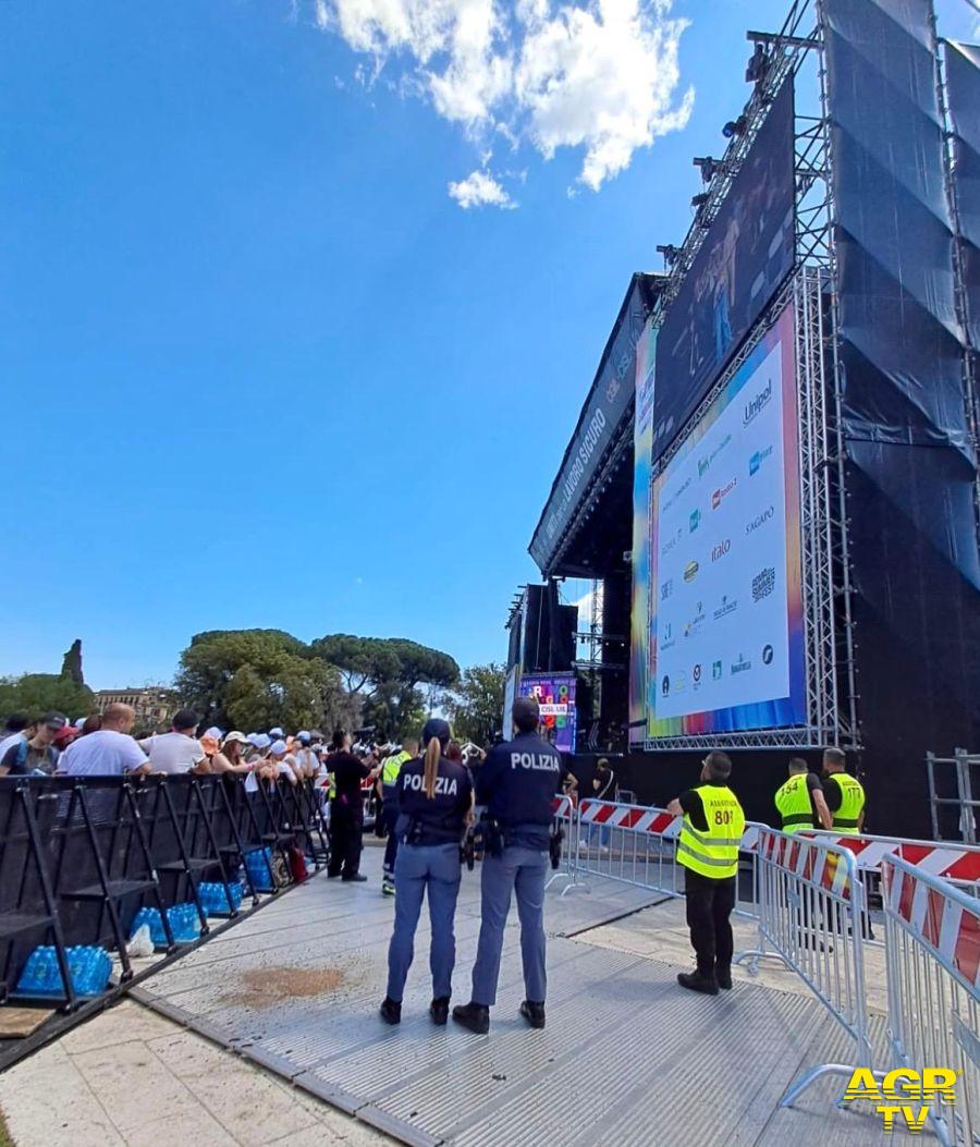 Polizia i controlli per il concerto del primo maggio Polizia i controlli per il concerto del primo maggio