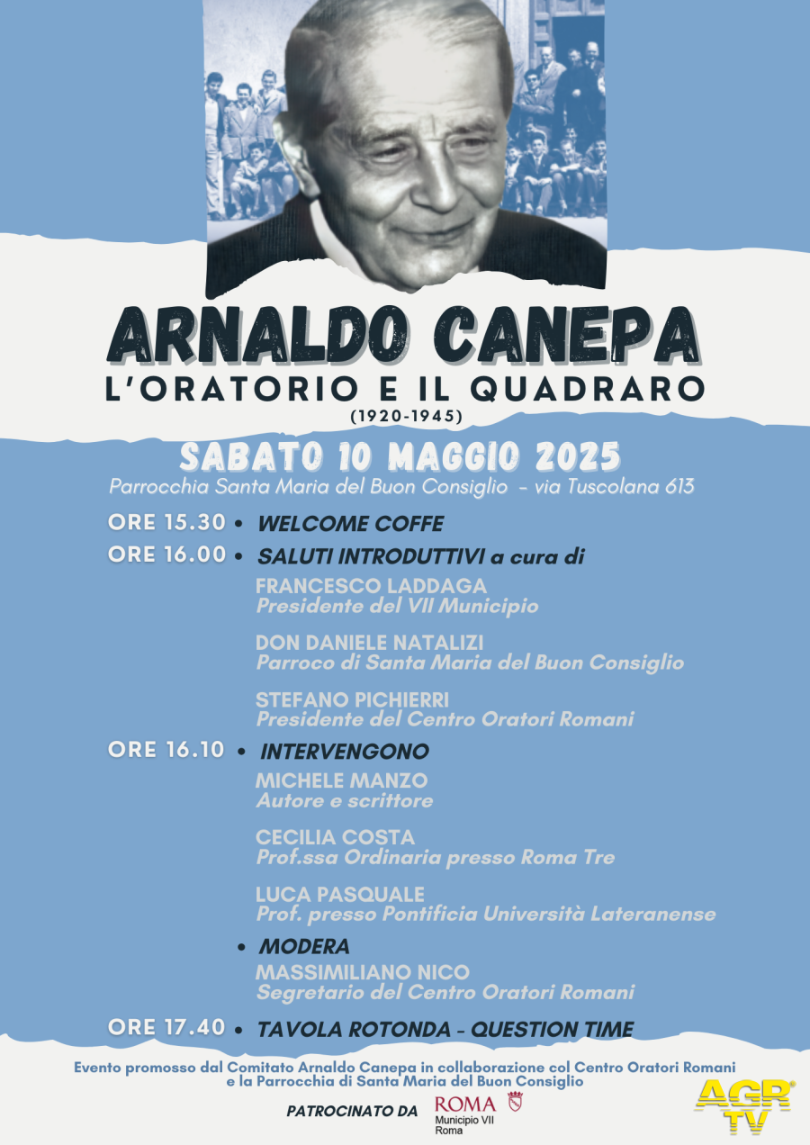 Arnaldo Canepa locandina convegno al Quadraro per il Centro Oratori Romani Arnaldo Canepa locandina convegno al Quadraro per il Centro Oratori Romani