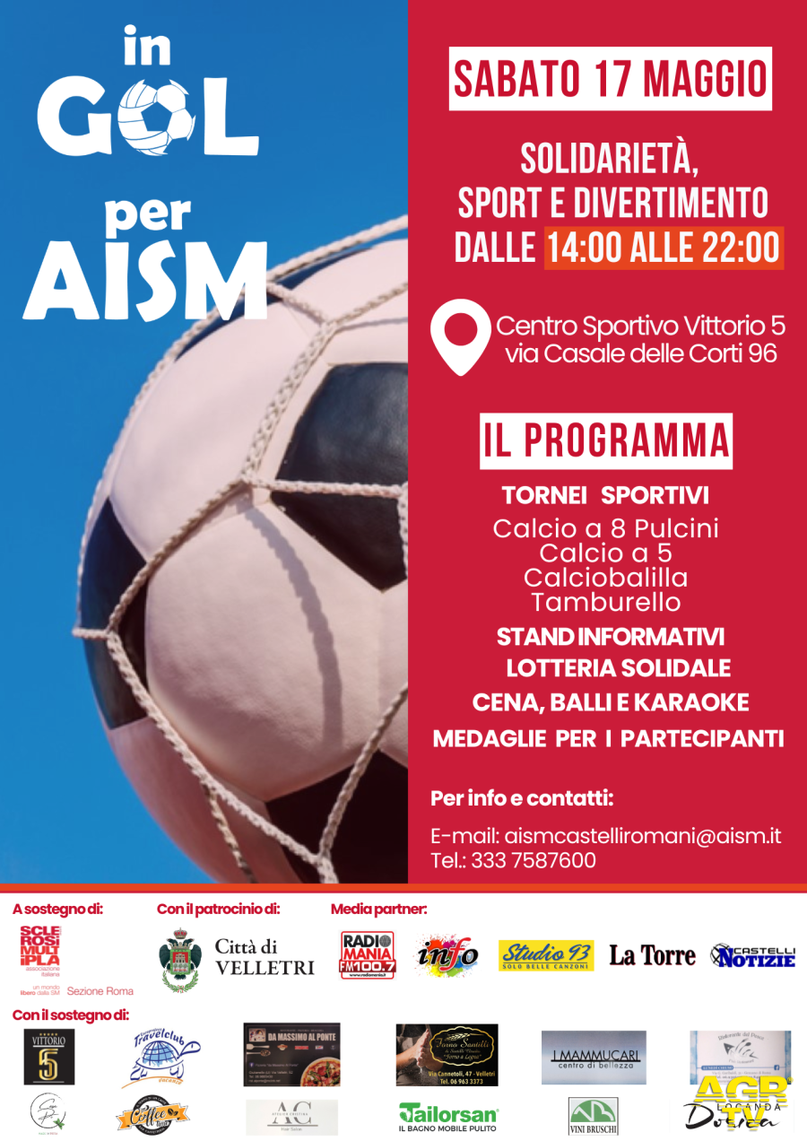 In gol per AISM locandina evento In gol per AISM locandina evento
