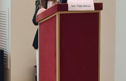 Convegno Radioterapia senatrice Tilde  Minasi durante il suo intervento al convegno