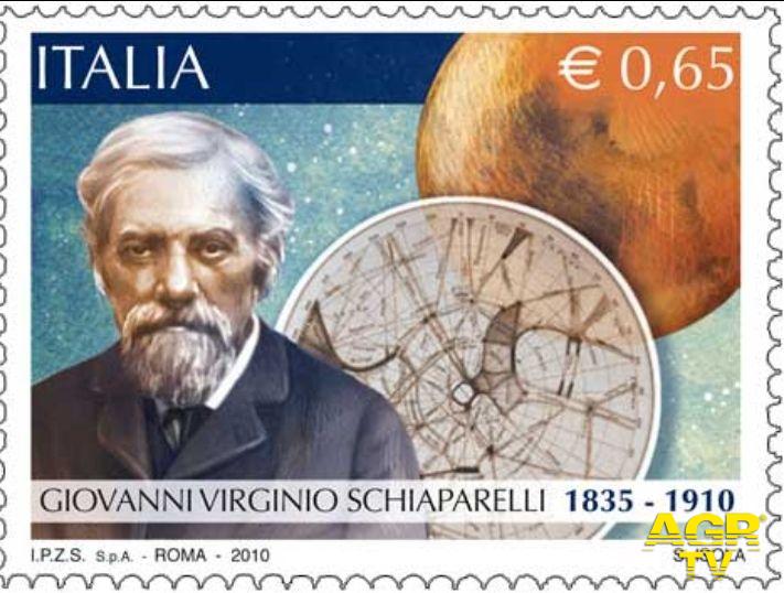 Francobollo commemorativo dei 100 anni della scomparsa di Giovanni Virginio Schiaparelli Francobollo commemorativo dei 100 anni della scomparsa di Giovanni Virginio Schiaparelli