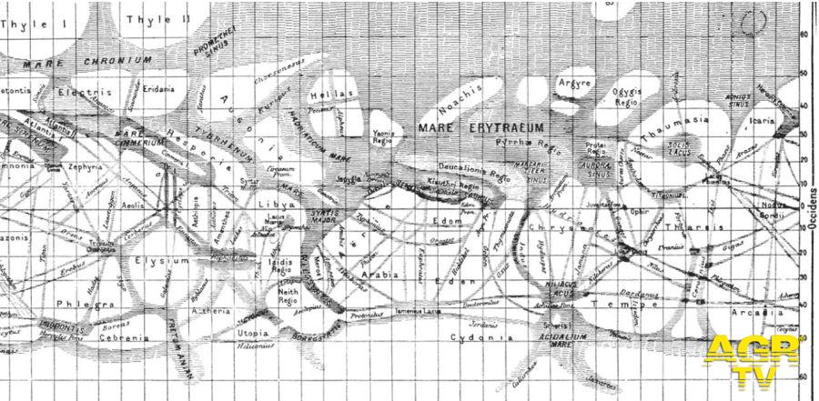 I canali osservati e poi mappati da Schiaparelli I canali osservati e poi mappati da Schiaparelli