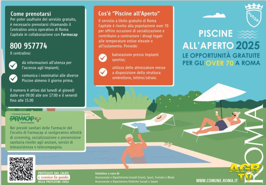 Roma, "Piscine all'aperto" ingressi gratuiti per gli over 70