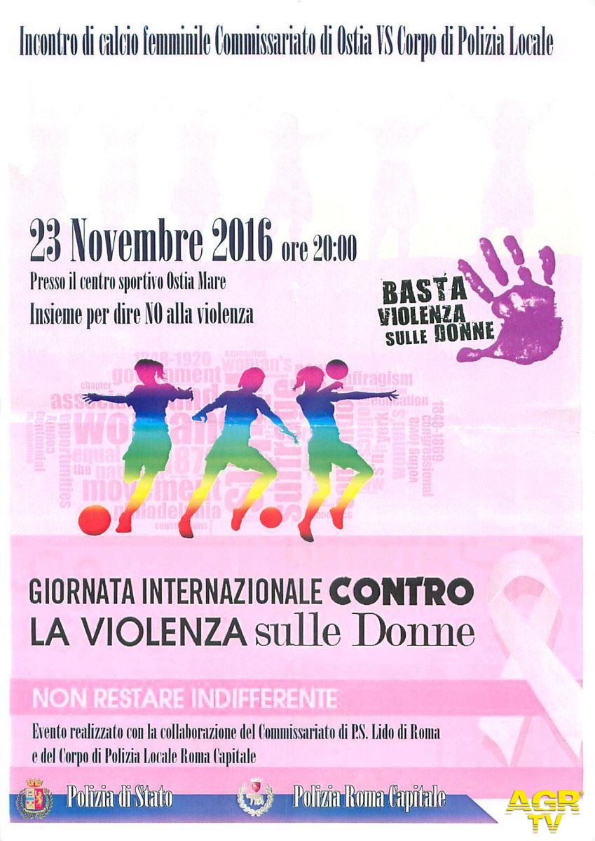 Ostia, no alla violenza sulle donne....poliziotte e vigilesse in campo