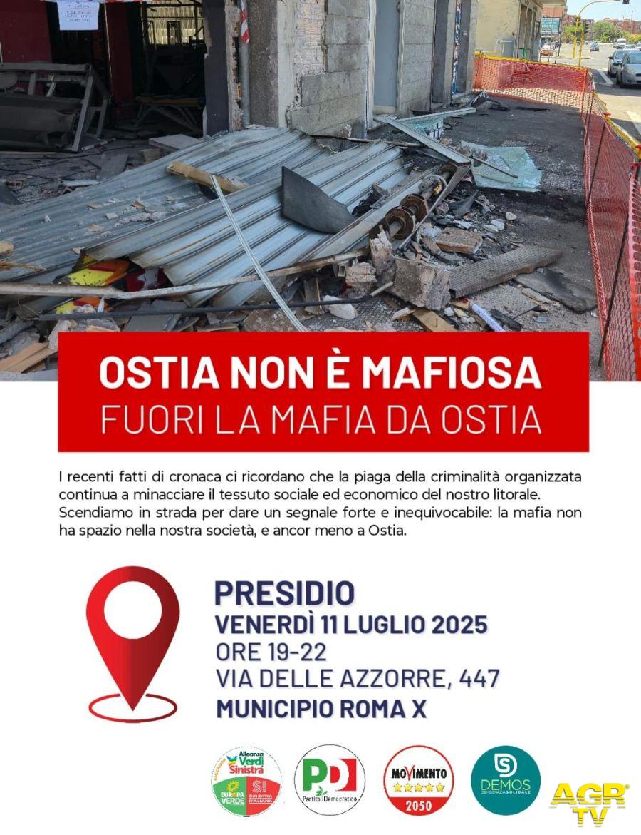 ostia non è mafiosa manifestazione protesta locandina ostia non è mafiosa manifestazione protesta locandina