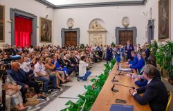 La cerimonia nella sala della Protomoteca del Campidoglio