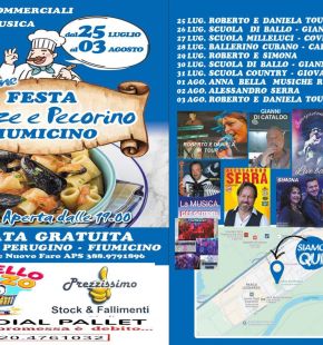 Fiumicino, dal 25 luglio al 3 agosto festa in piazza con mezze maniche cozze e pecorino
