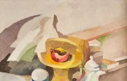 Oggetti sul tavolo 100x80 - 2000 - Olio su tela - Claudio Spattini