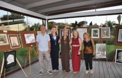 Mostra di opere artistiche - Nella Foto: Andrea Bambace, Donatella Carriera - Presidente Rotary Club Roma Ostia Casalpalocco, Anna Maria Ieva, Monica Fusai, Anna Maria Marcaccio