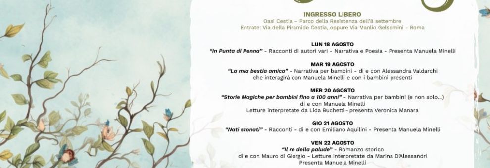Librialloasi dal 18 al 24 agosto Elisir Letterario presenta uno spazio dedicato alla letteratura