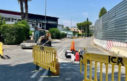 XV Municipio, Saxa Rubra, ciminiera fornace Mariani, iniziato spostamento barriere per riapertura via Tozzetti