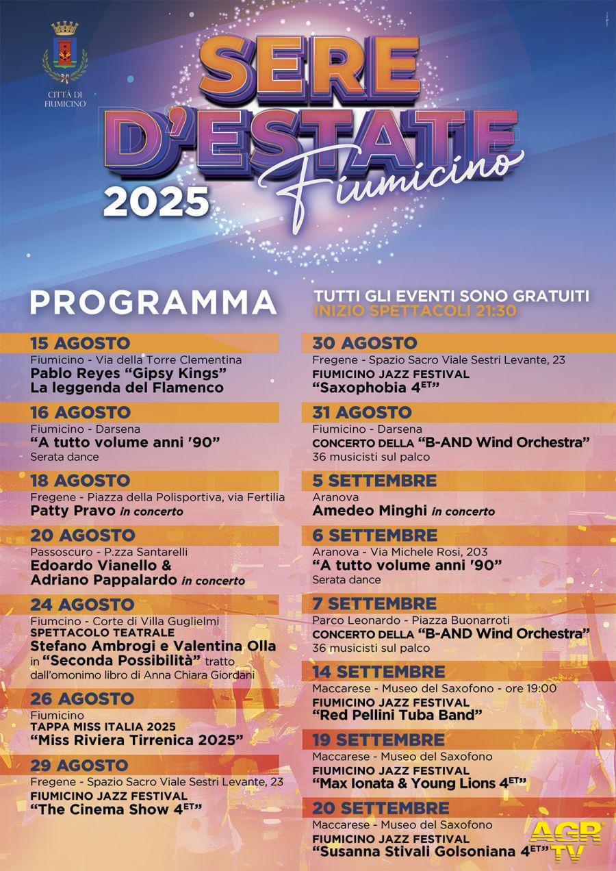 Fiumicino il programma delle sere d'estate